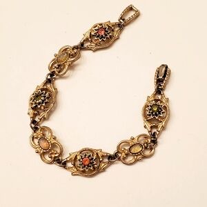 SARAH COV Contessa Gold Tone and Multicolor Stone Bracelet, 7.5 Inches